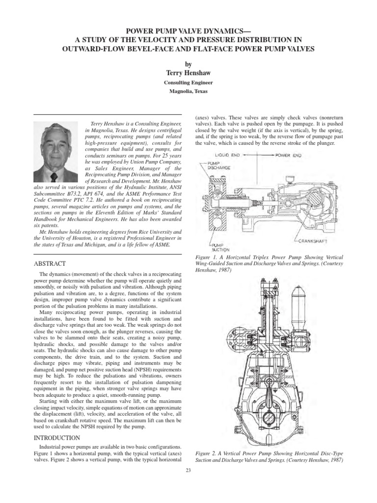 PowerPumpVavleDynamics PDF | PDF | Lift (Force) | Pump