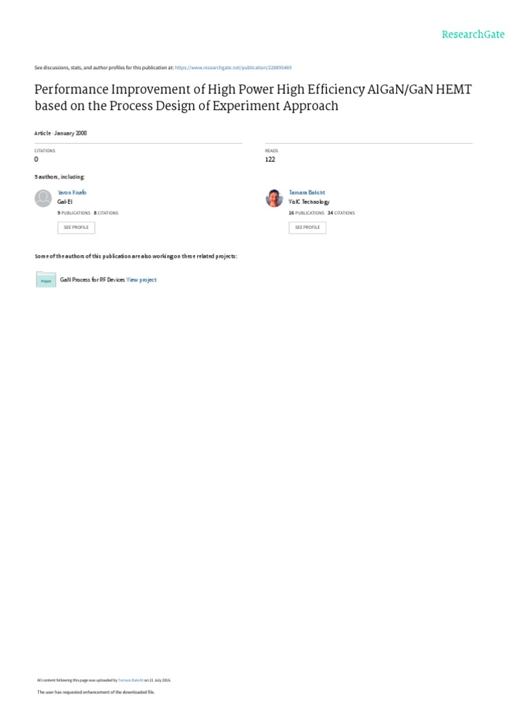 Performance Improvement of High Power High Efficie | PDF | Field Effect ...
