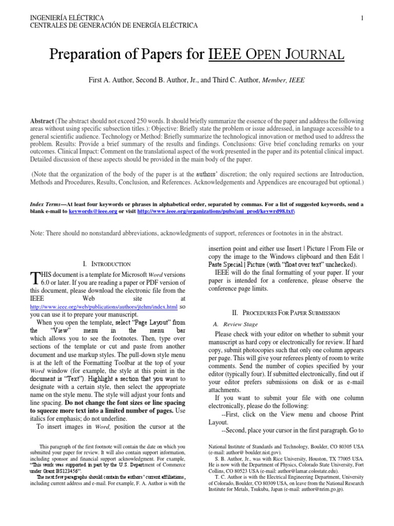 IEEE Open Journal Template 2019 B | PDF | Citation | Page Layout