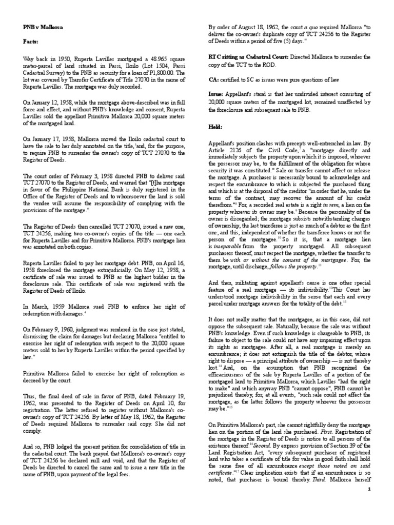 Finals Digested Cases | PDF | Mortgage Law | Foreclosure
