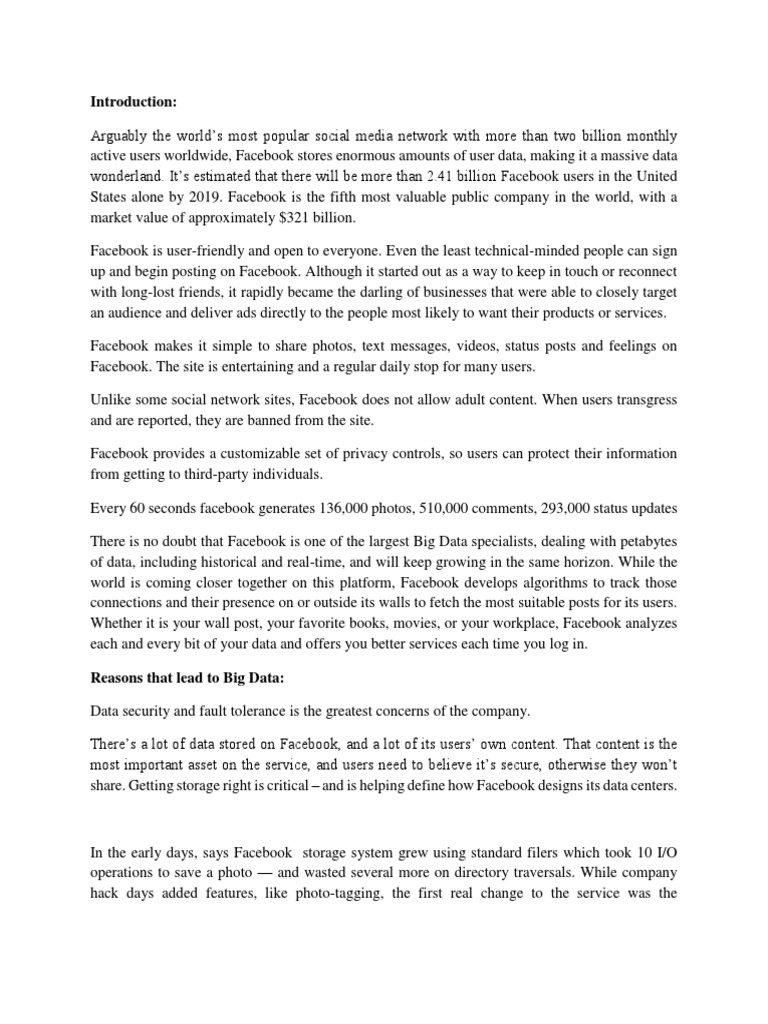 Big Data Case Study - Facebook | PDF | Apache Hadoop | Facebook