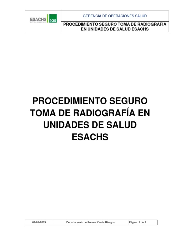 Procedimiento Rayos X | PDF | Rayo X | Desintegración radioactiva