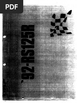 Honda RS125 1992 Workshop Manual | PDF