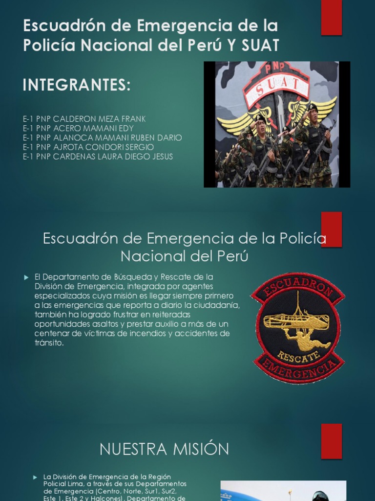 Escuadrón de Emergencia y SUAT PNP | PDF | Policía | Conflictos