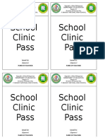 School Clinic Pass School Clinic Pass: Issued By: Issued by