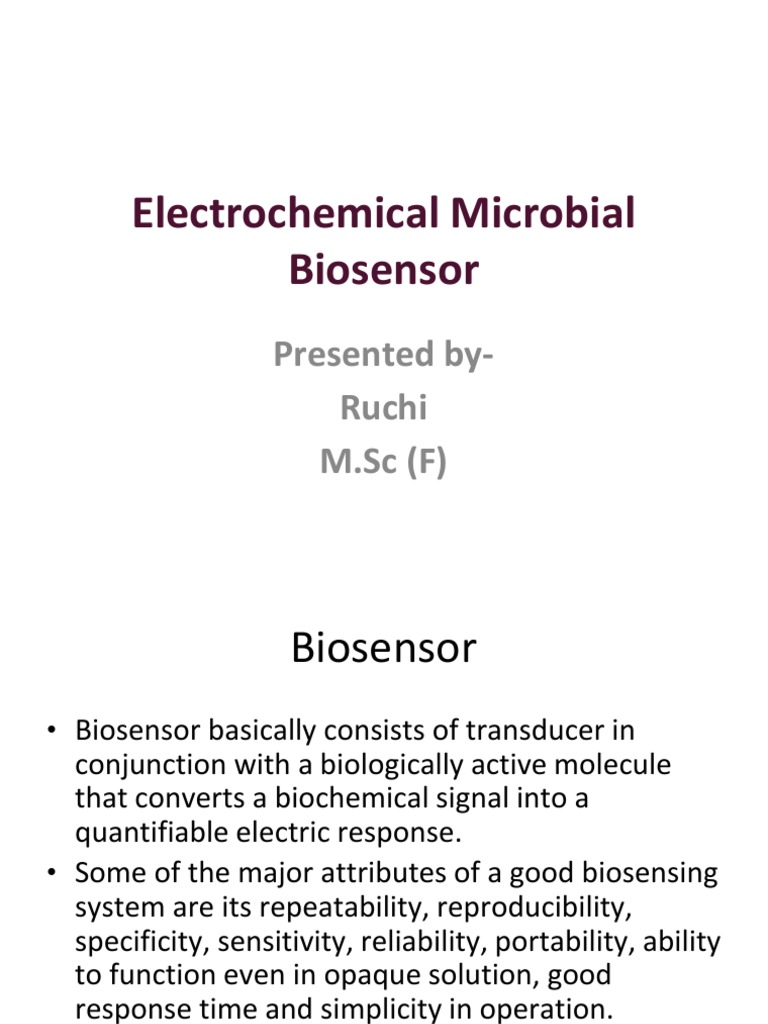 Electrochemical Microbial Biosensors | PDF | Biosensor | Electrochemistry