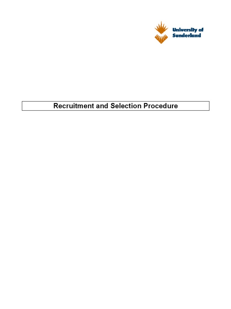 Recruitment and Selection Procedure | PDF | Recruitment | Employment