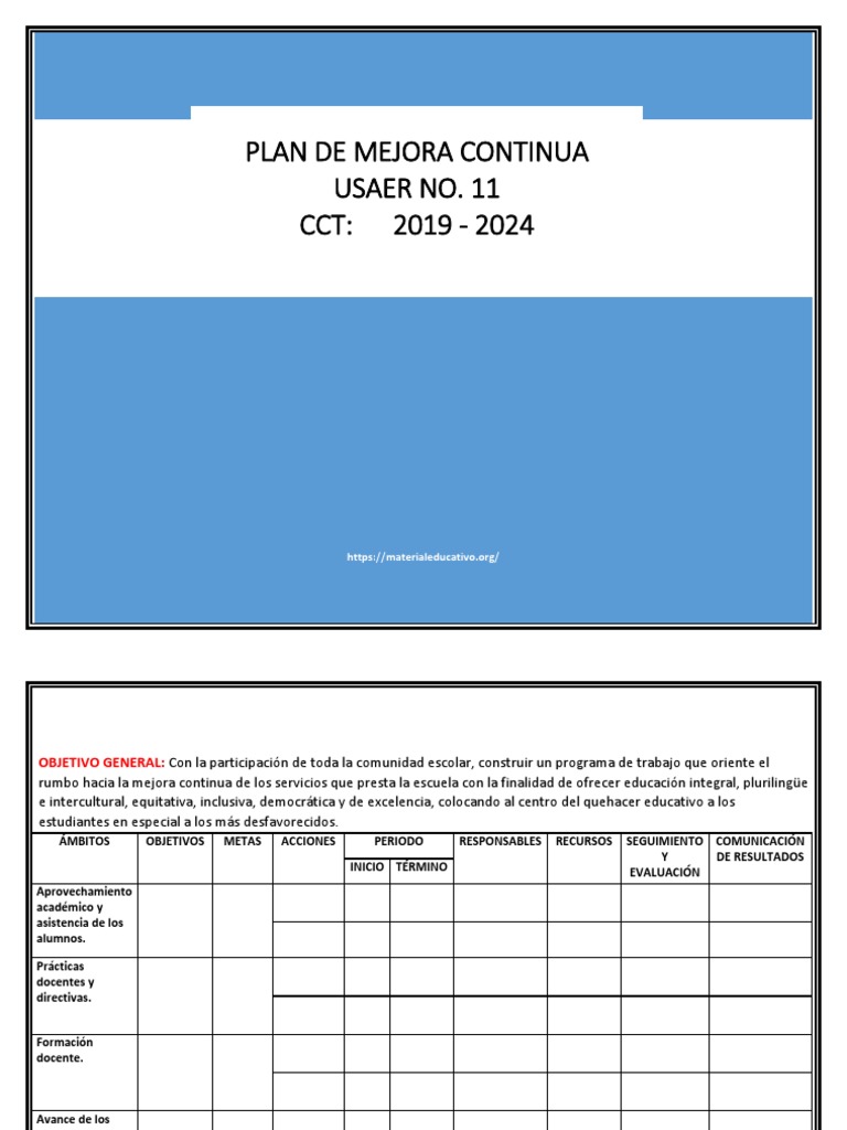 Programa de Mejora Continua 2024 | PDF | Evaluación | Aprendizaje