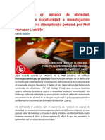 Conducción en Estado de Ebriedad, Principio de Oportunidad e Investigación Administrativa Disciplinaria Policial, Por Neil Hurtado Castillo