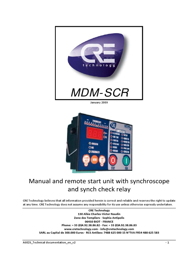 MDM-SCR: Manual and Remote Start Unit With Synchroscope and Synch Check ...