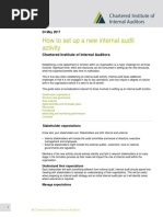 How To Set Up A New Internal Audit Activity: Chartered Institute of Internal Auditors