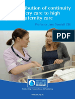 The importance of continuity of midwifery care for high quality maternity services