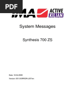 System Messages Controlunit