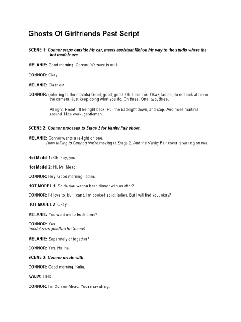Ghosts of Girlfriends Past Script | PDF