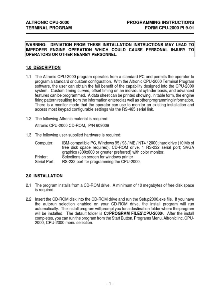 Altronic CPU-2000 Programming Guide | PDF | Windows Registry | Office ...