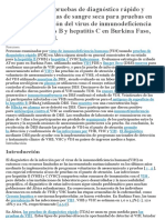 Combinación de Pruebas de Diagnóstico Rápido y Análisis de Manchas de Sangre Seca para Pruebas en El Punto de Atención Del Virus de Inmunodeficiencia Humana