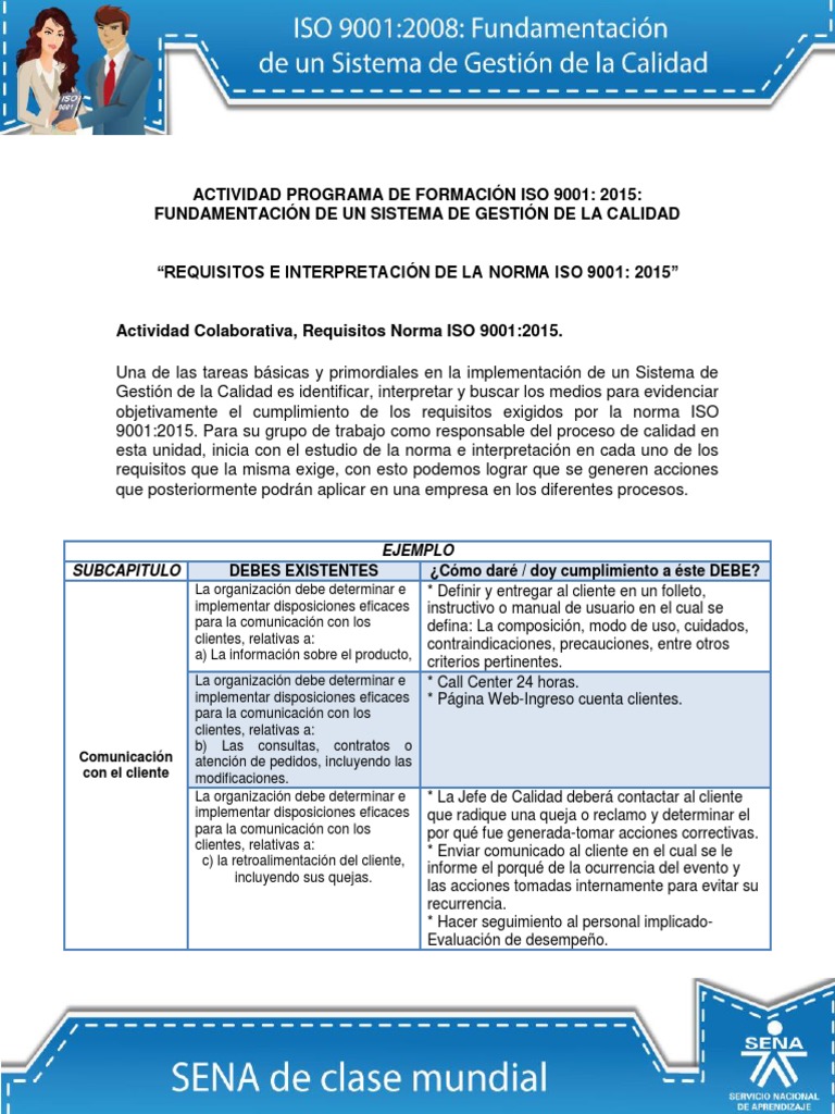 Comunicación con el Cliente en ISO 9001 | PDF | Gestión de la calidad ...