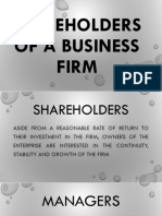 Stakeholders of A Business Firm