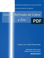 Electrorefinado de cobre y zinc