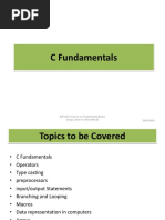 C Fundamentals: 26/4/2016 Refresher Course On Programming Basics Using C and C++ (Recopb'16)