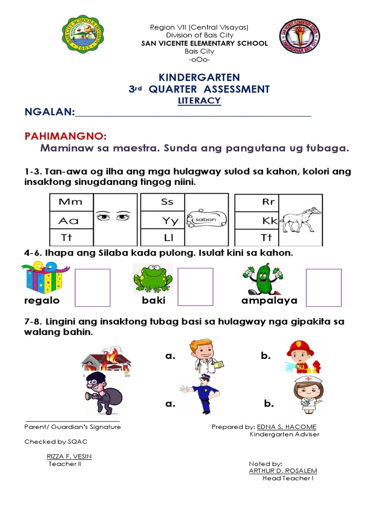 3rd Quarter Kinder Pdf