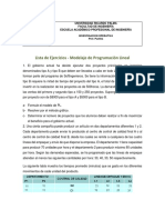 Lista de Ejercicios - Modelaje de Programación Lineal