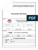 Document Title Here!: Jasa Konsultan Perencana Dan Engineering Litbang Sarana Dan Prototipe Spherical Powder Propelan