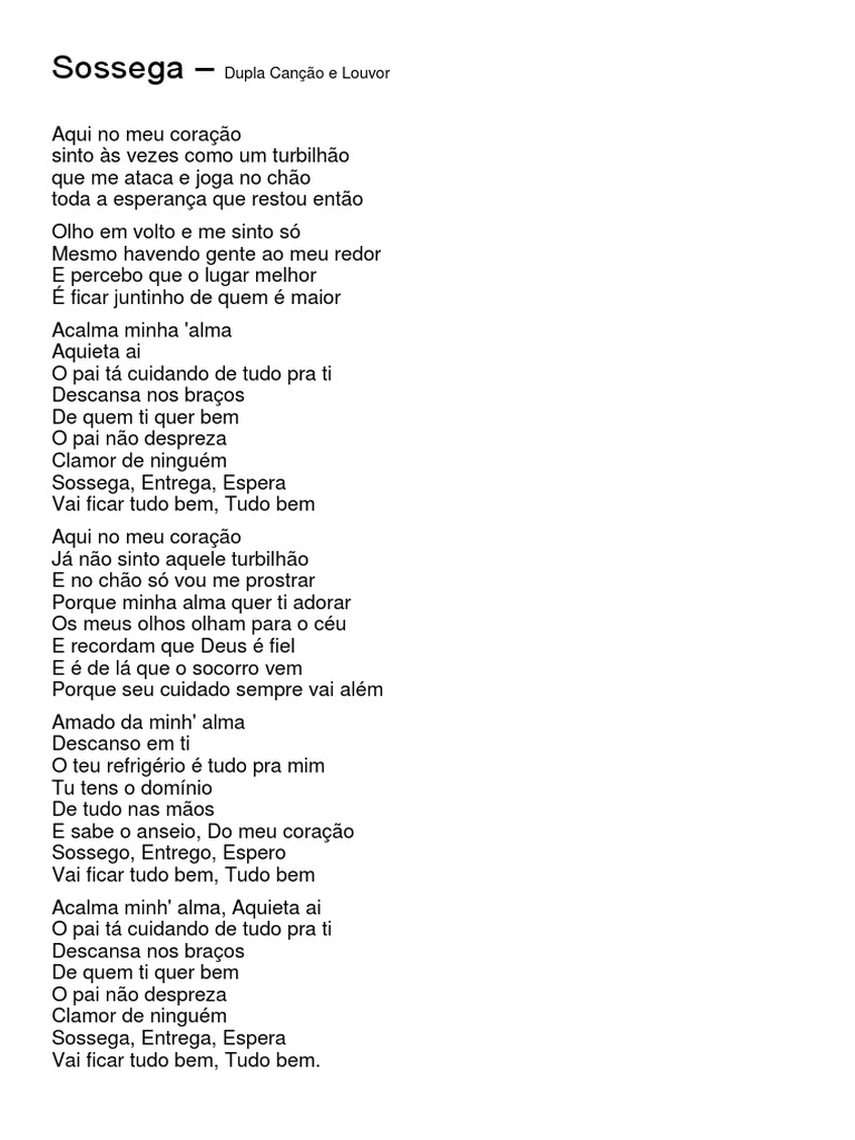 Baixar Musica Sossega Cancao E Louvor Palco Mp3