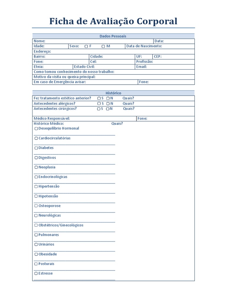 Ficha de Anamnese Corporal.pdf - Fisioterapia Dermato-funciona