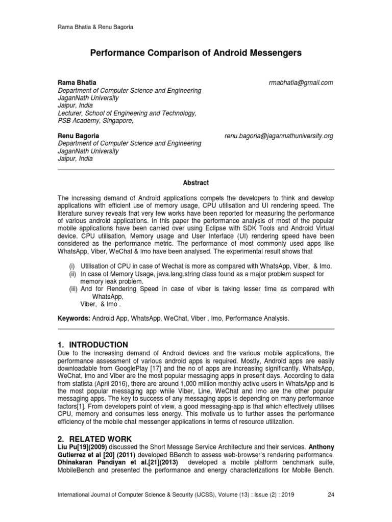Android Messenger Performance Analysis | PDF | Mobile App | Android ...