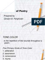 Elements of Poetry: Tone Color and Metrical Feet