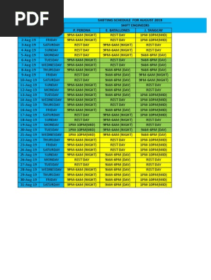 schedule