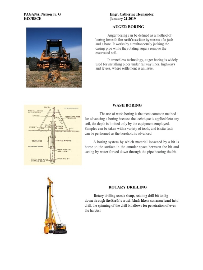 Auger Boring and Soil Testing Methods | PDF | Geotechnical Engineering ...