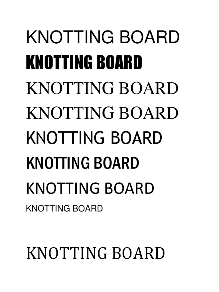 Knotting Board PDF