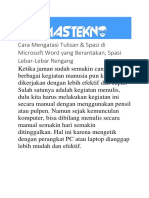 Cara Mengatasi Tulisan & Spasi Di Microsoft Word Yang Berantakan, Spasi Lebar-Lebar Rengang