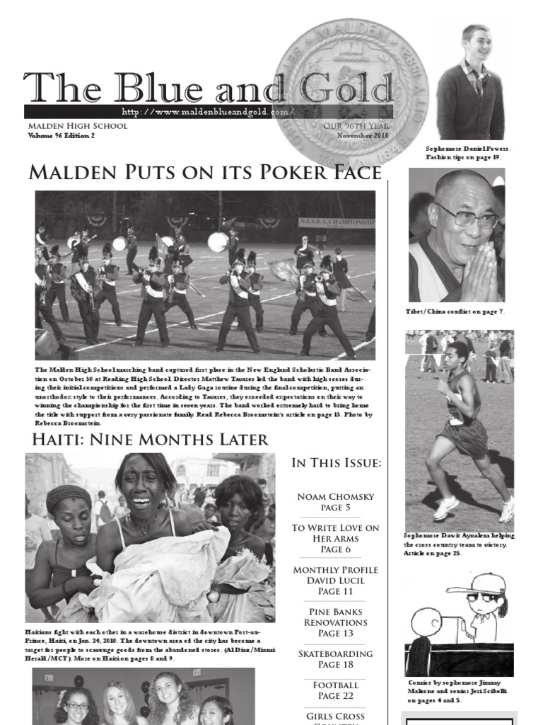 Malden High School Blue and Gold November 2010 | PDF | Gaza Strip | Noam  Chomsky, image size:768x1024