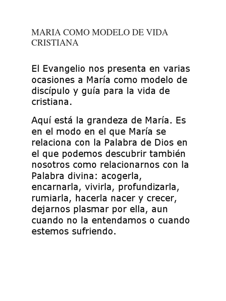 María Como Modelo de Vida 4 | PDF | María, madre de Jesús | Monoteísmo