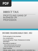 Direct Tax: Profits and Gains of Business or Profession