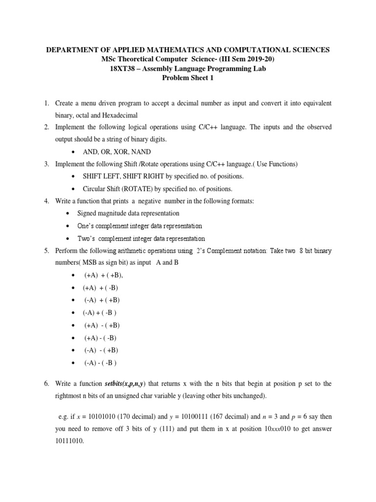 Alp Worksheet | PDF | Bit | Elementary Mathematics