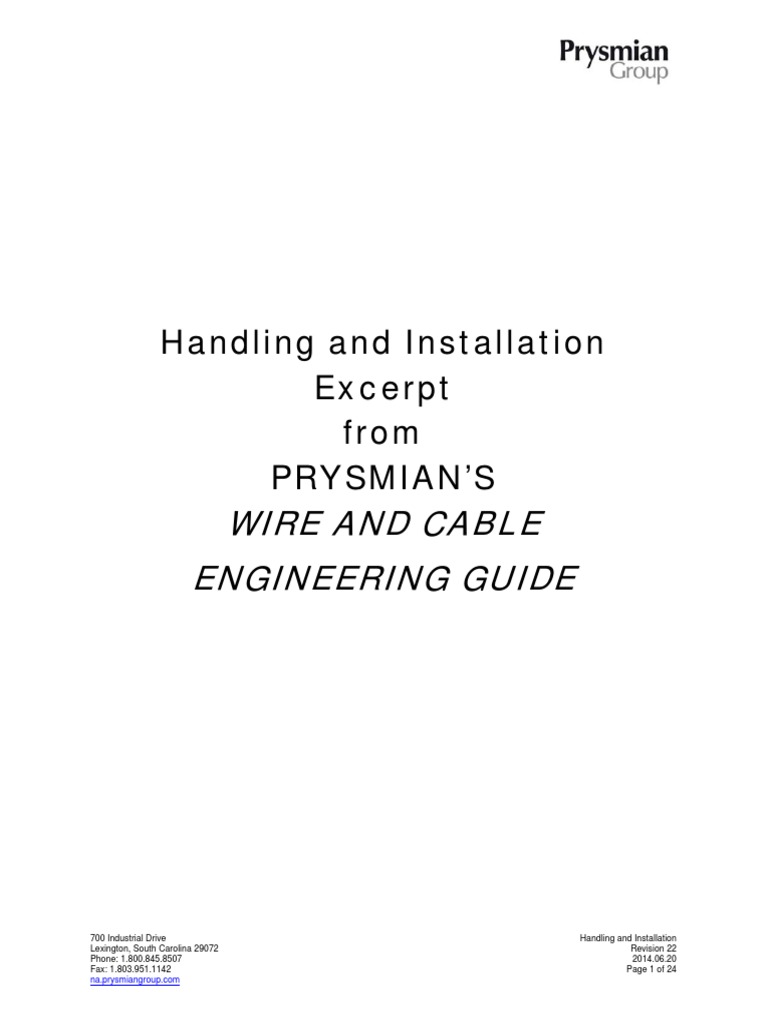 Handling Installation Rev 22 PDF | PDF | Electrical Conductor | Wire