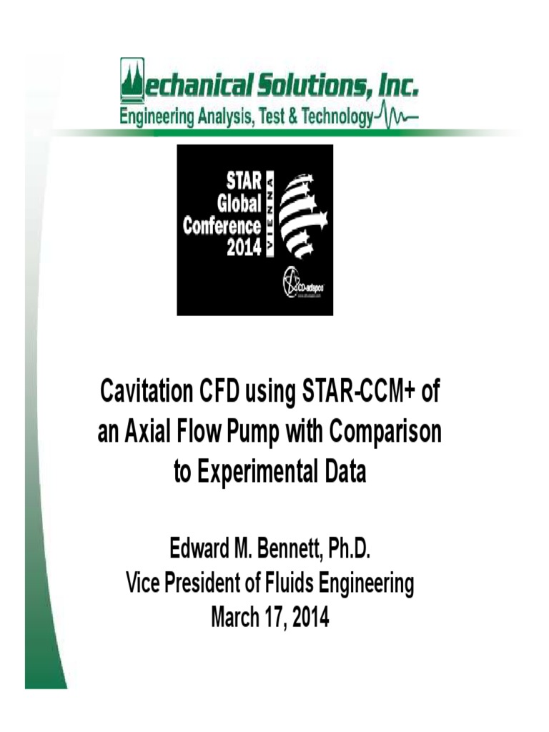Cavitation CFD using STAR-CCM+ of Axial Flow Pumps with Comparison to ...
