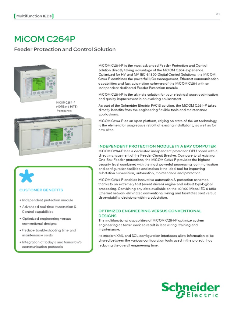 Micom C264P: Feeder Protection and Control Solution | PDF | Automation ...