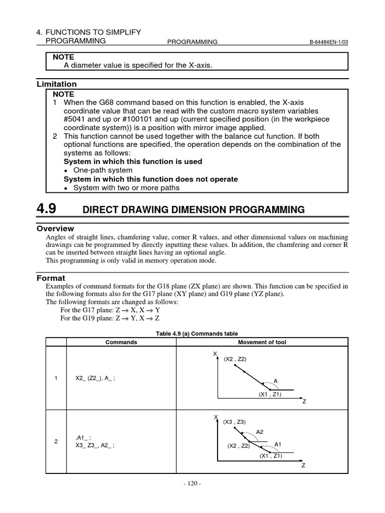 Direct Dimension Programming for CNC | PDF | Angle | Cartesian ...