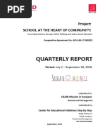 Quarterly Report: Project: School at The Heart of Community