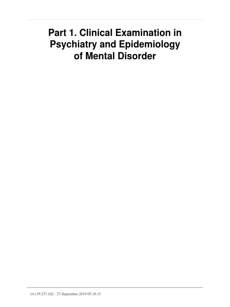 Clinical Psychiatric Evaluation A Guide to Psychiatric Interviewing