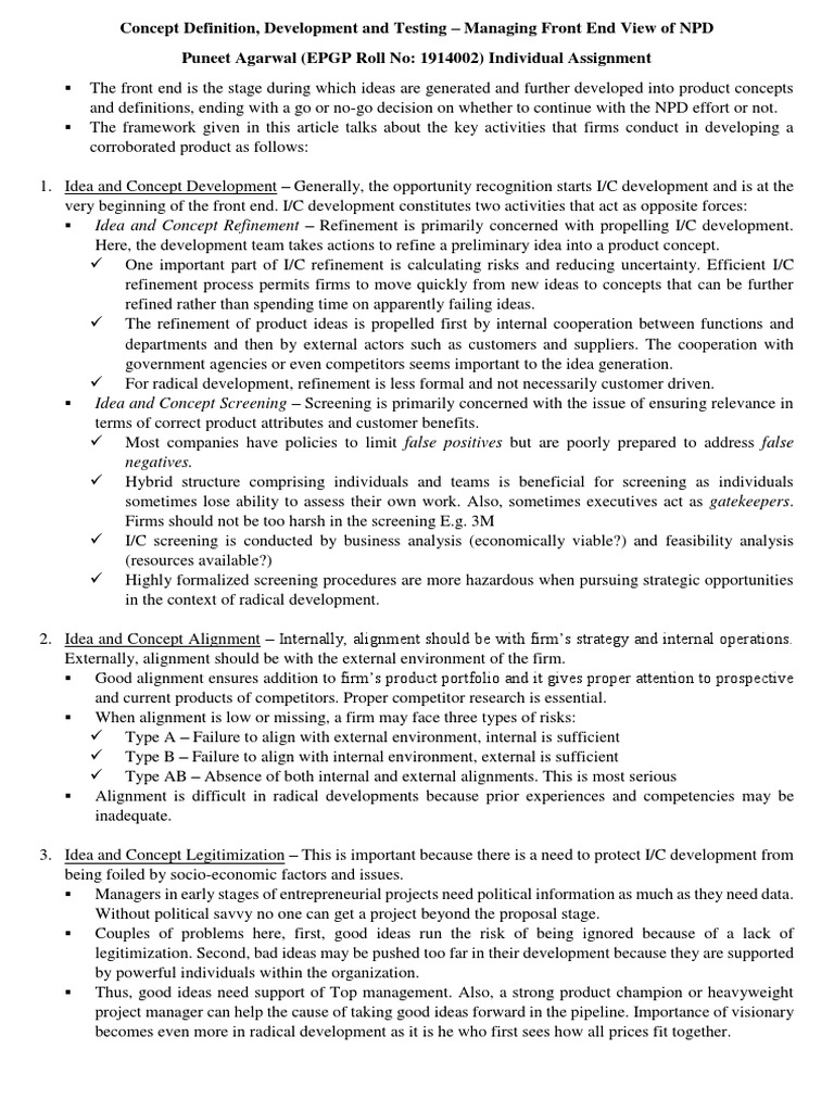 Concept Definition, Development and Testing PDF Risk Entrepreneurship