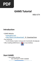 GAMS Tutorial