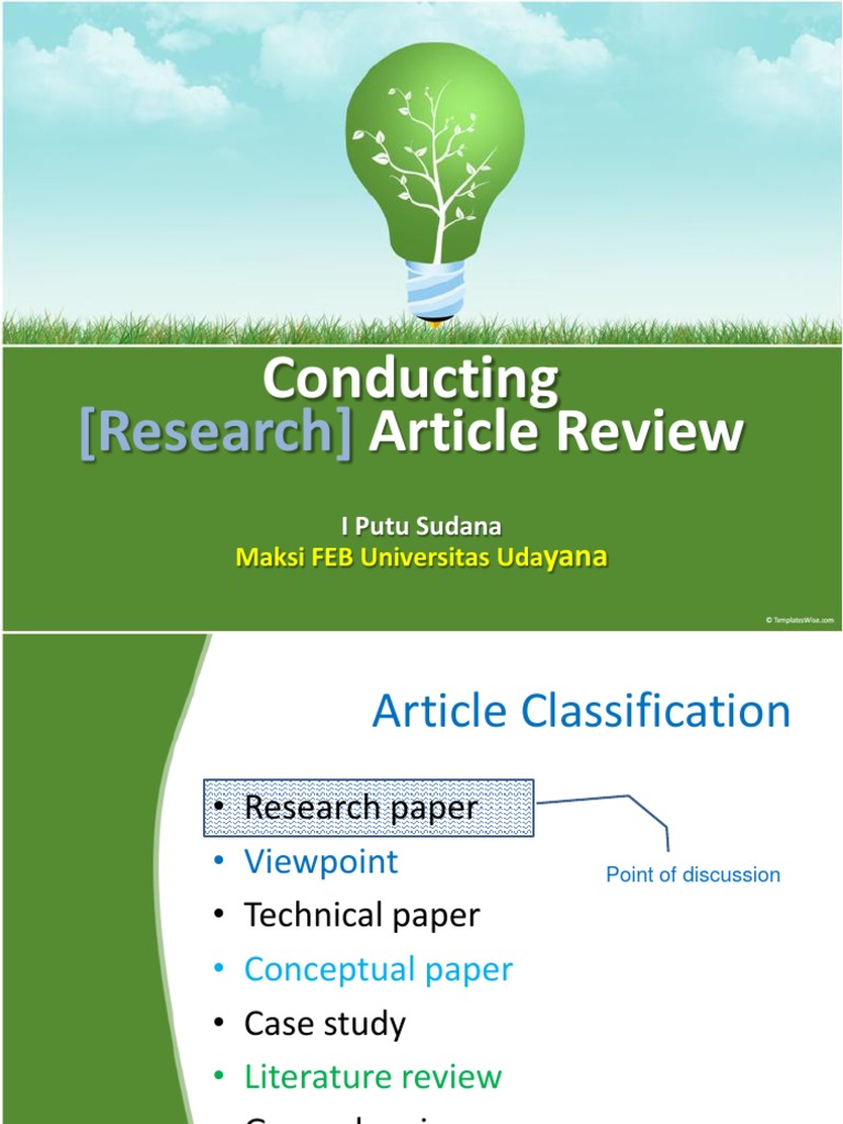 Conducting Article Review | PDF | Narrative | Methodology
