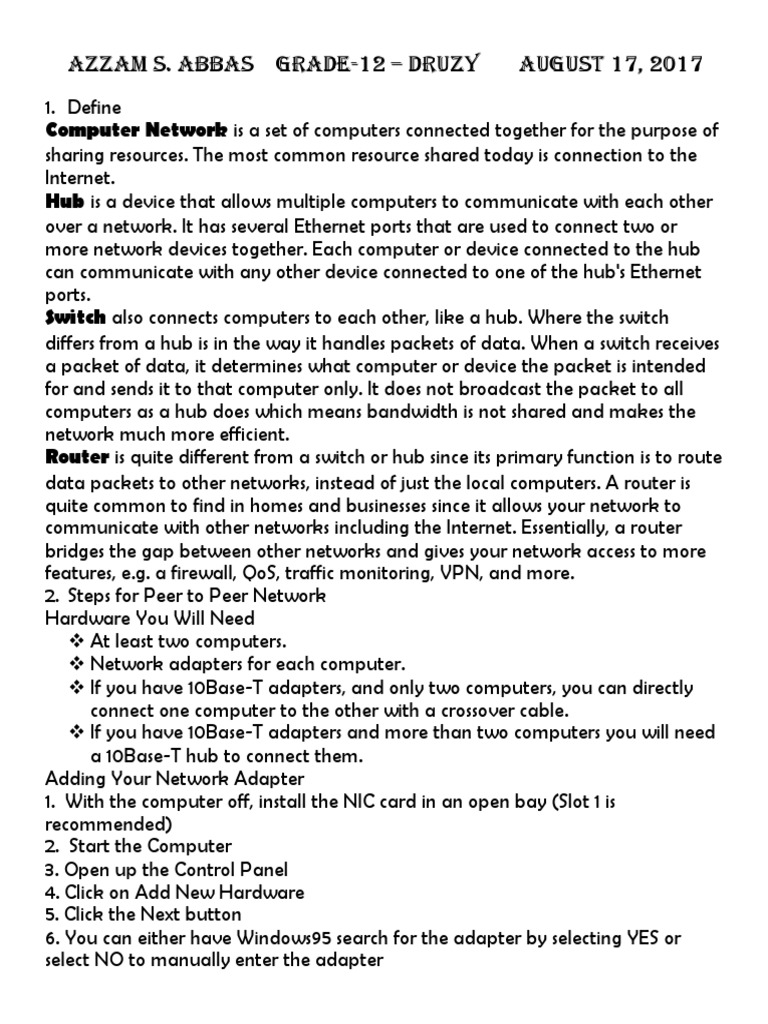 Computer Networking Basics Guide | PDF