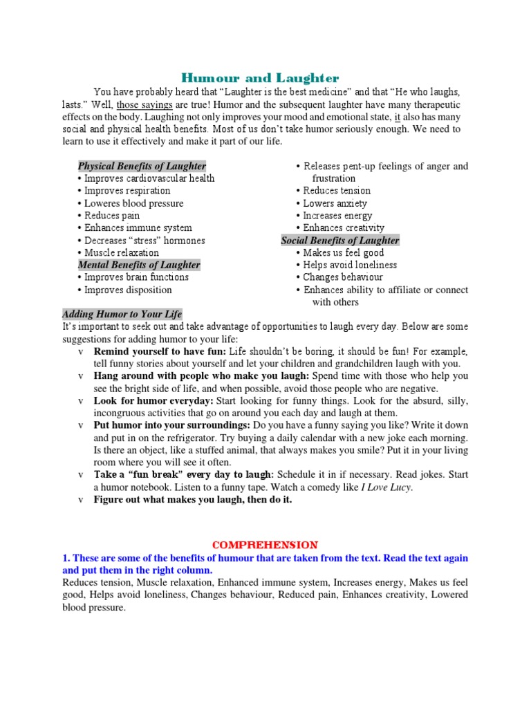 Humour And Laughter Pdf Humour Laughter